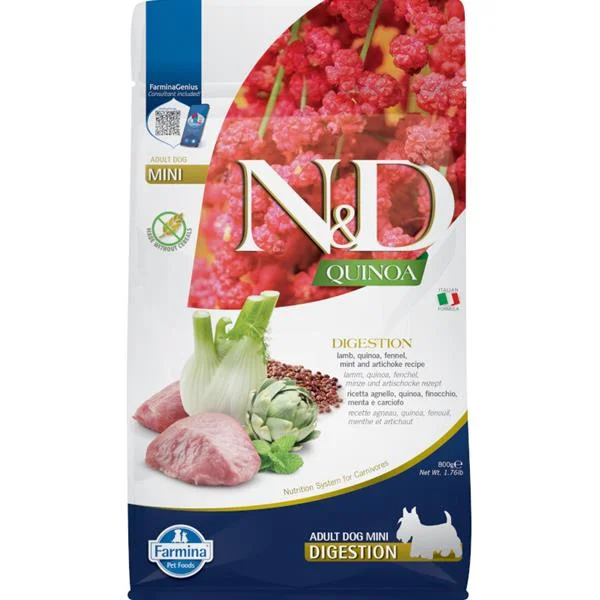 N&D Quinoa DOG Digestion Lamb & Fennel Mini 800 g