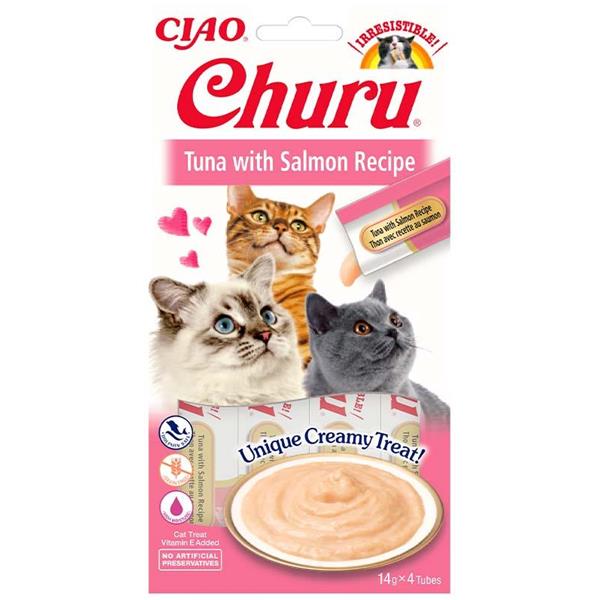 Pochoutka Churu tuňák s lososem 4x14g