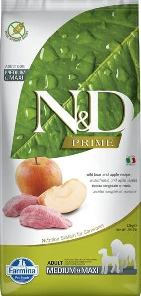 N&D PRIME DOG Adult M/L Boar & Apple 12 kg 
