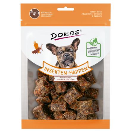 Dokas – Kostičky s hmyzem a mrkví 100 g