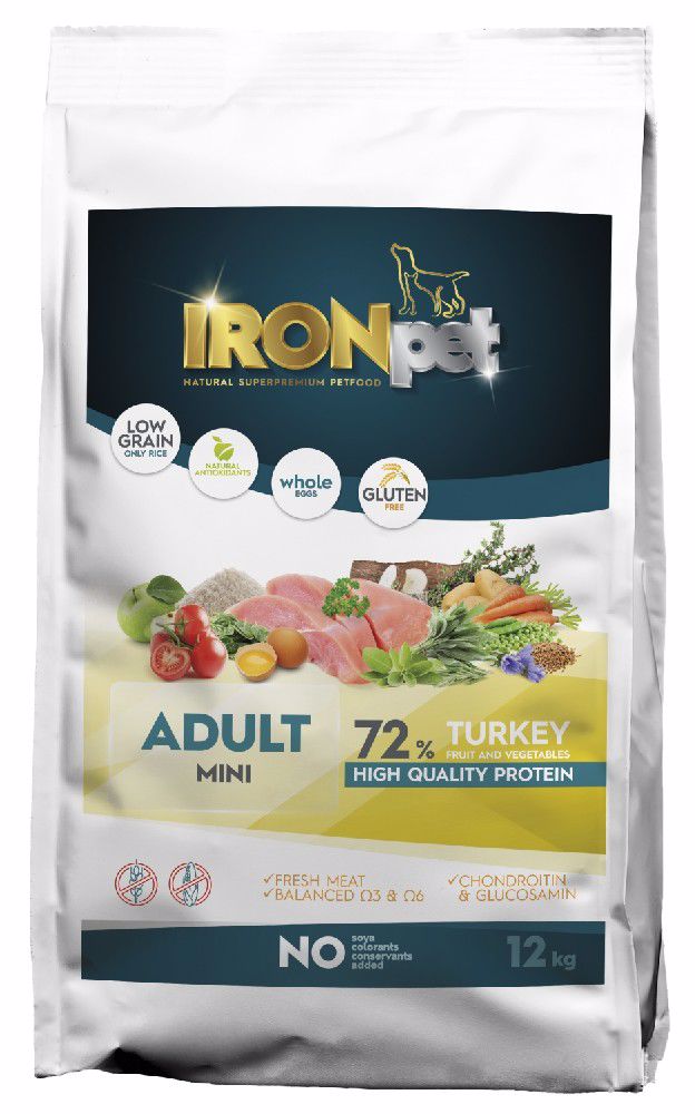 IRONpet Dog Adult Mini Turkey (Krůta) 12 kg