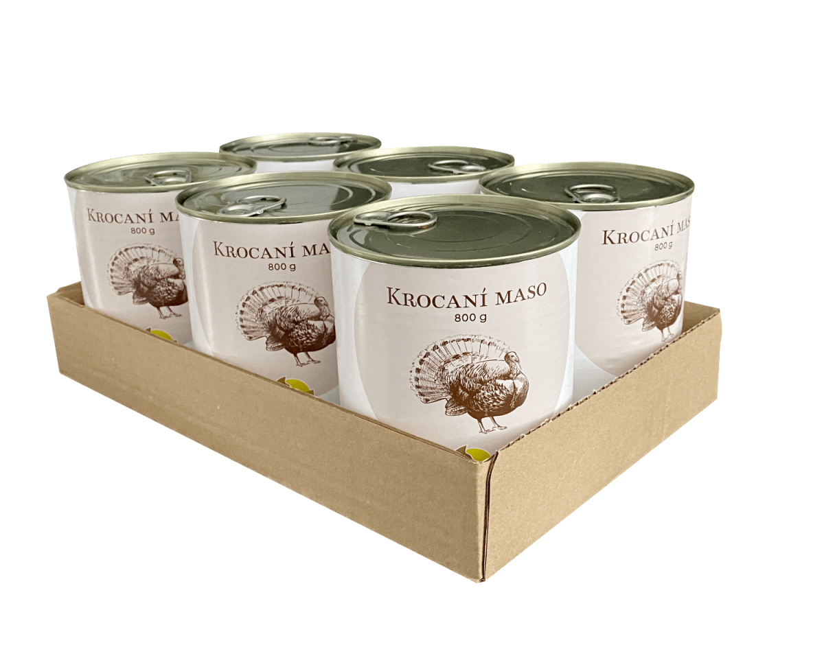 Bohemia Pet Food SIX PACK BOHEMIA Krocaní maso ve vlastní šťávě 800g