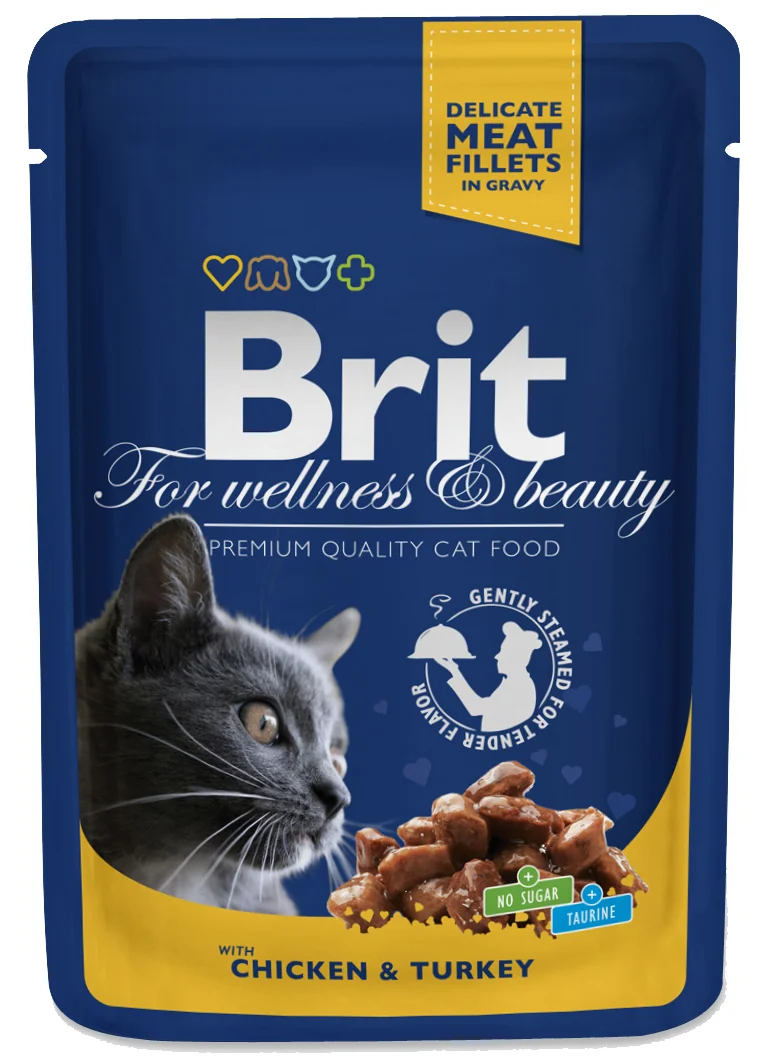Brit Premium Cat kapsa with Chicken & Turkey 100 g - 1Ks