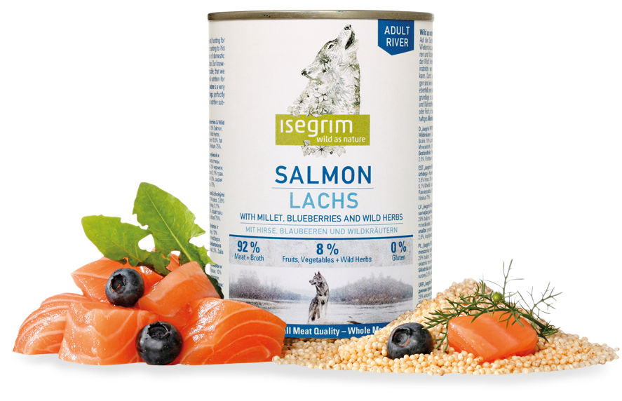 Isegrim ISEGRIM Adult River: Losos s prosem a borůvkami 800 g