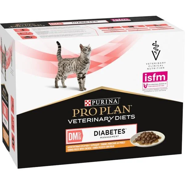 PURINA PRO PLAN Vet Diets DM Diabetes Management Chicken kapsička pro kočky 10x85 g