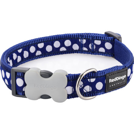 RedDingo Obojek White Spots On Navy - 1,5/24 až 36cm