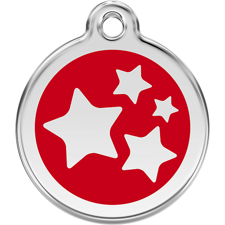 Známka Red Dingo Hvězdičky červená velikost známky M - 30 mm