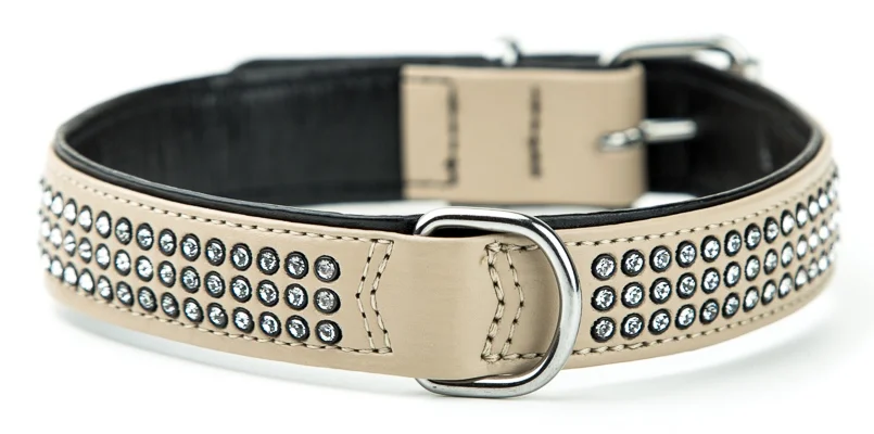 Nobby Crystal obojek se Swarovski krystaly M-L 47cm písková