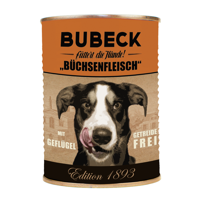 Konzerva pro psy firma Bubeck