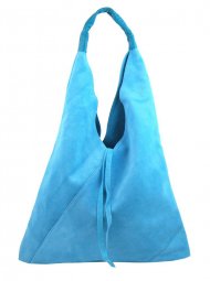 Kožená velká dámská kabelka Alma světle modrá