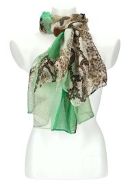 Letní dámský barevný šátek 180x70 cm zelená