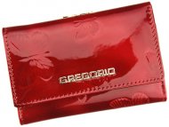 Gregorio červená menší dámská kožená peněženka s motýly RFID v dárkové krabičce
