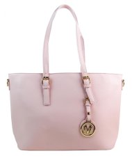 Elegantní růžová velká dámská kabelka přes rameno