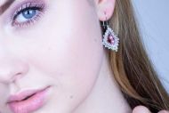 Sylvie (set růžový), náhrdelník + náušnice