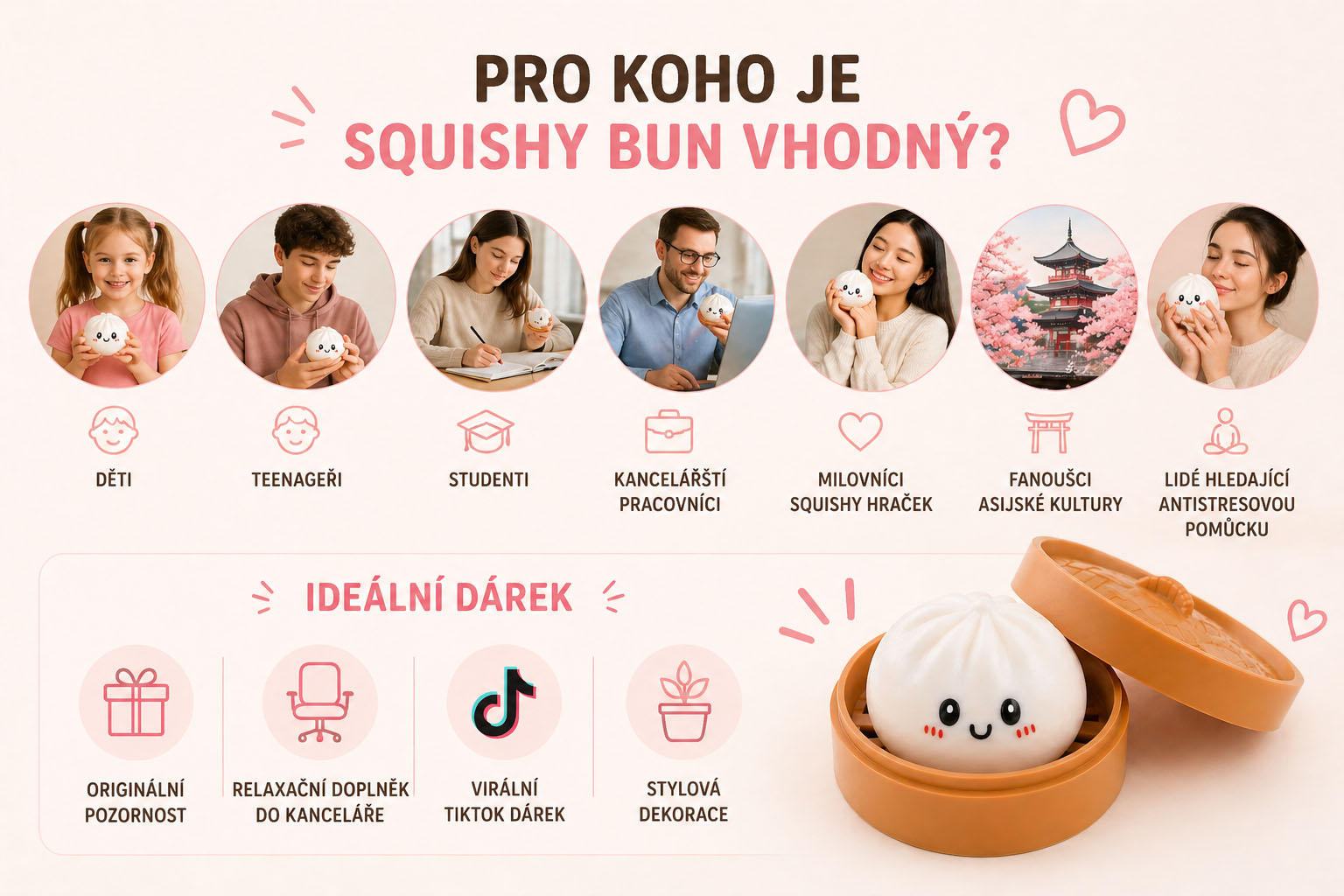 Pro koho je Squishy Bun knedlík vhodný?