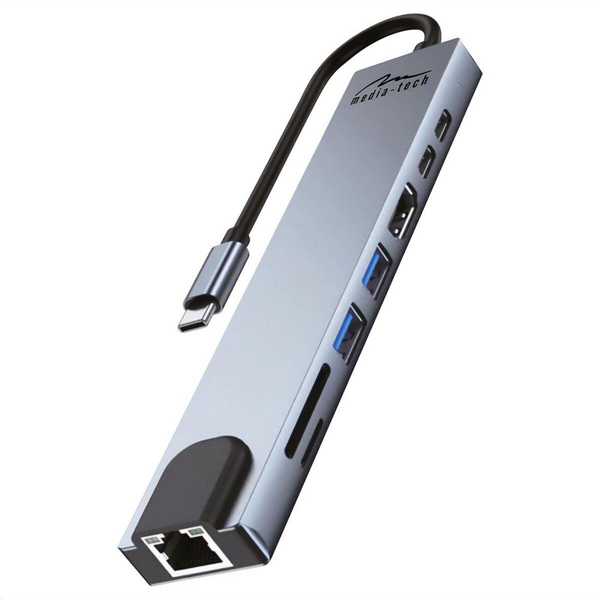 Media tech MEDIA-TECH USB HUB 8 V 1 GIGA LAN HUB MT5046