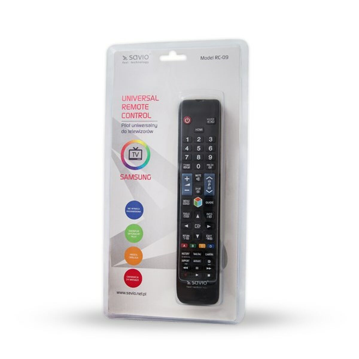 SAVIO Diaľkové ovládanie Savio RC-09 s infračerveným ovládačom pre inteligentný televízor