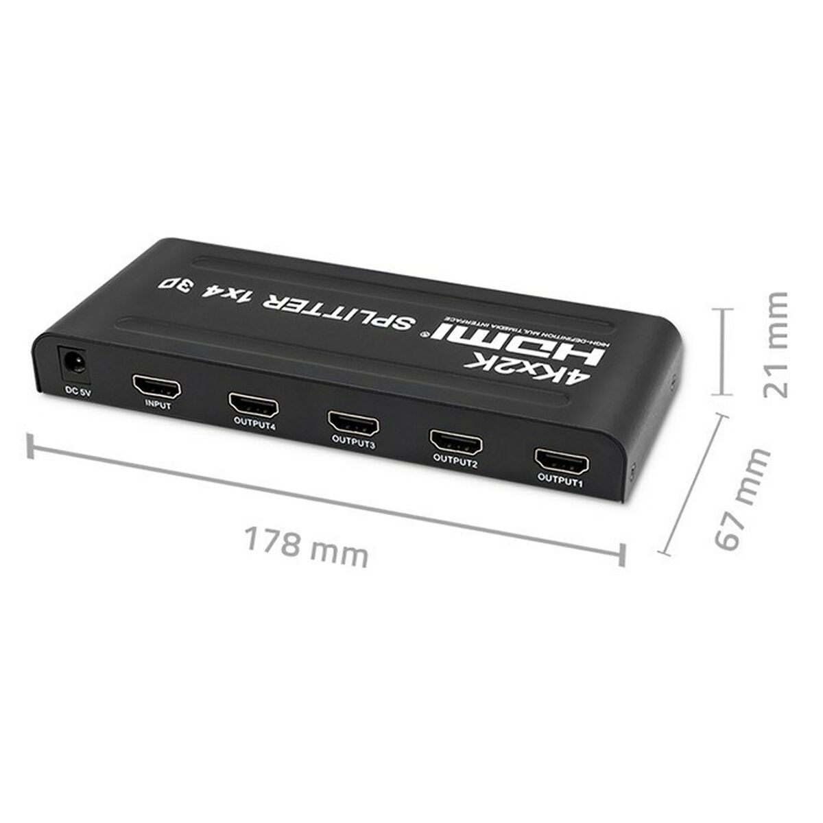 Qoltec 51798 Aktívny HDMI rozbočovač 4 x HDMI 4K x 2K | 3,4 Gb/s