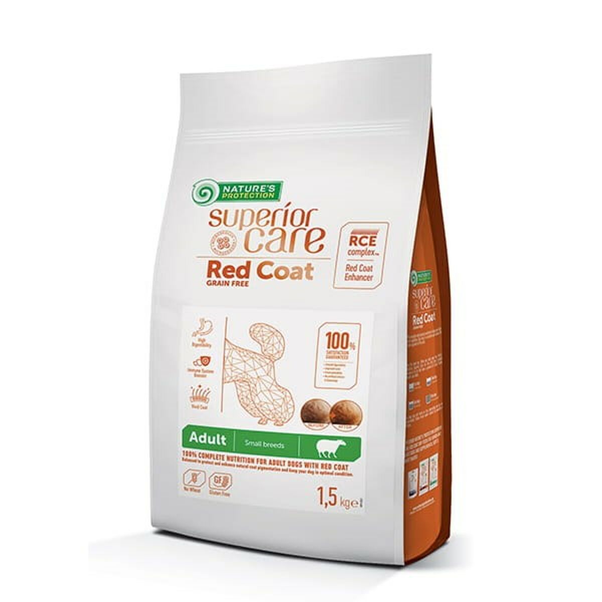 NATURE'S PROTECTION NATURE&#039;S PROTECTION Superior Care Red Coat Grain Free Adult Small Lamb - suché krmivo pre psov - 1,5
