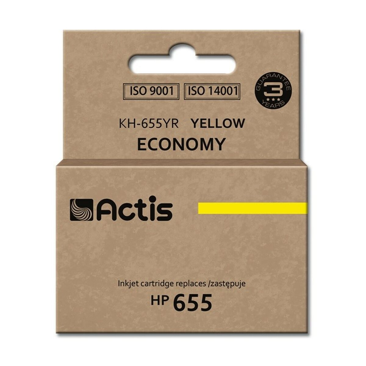 ACTIS Atrament Actis KH-655YR (náhradný HP 655 CZ112AE; štandardný; 12 ml; žltý)