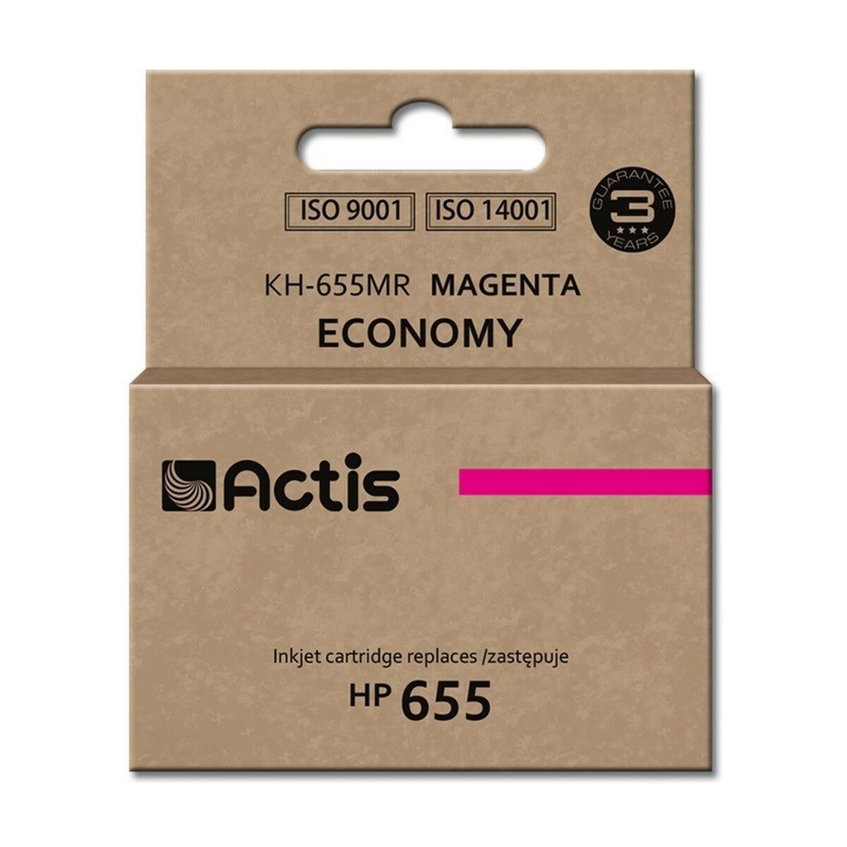 ACTIS Atrament Actis KH-655MR pre tlačiareň HP; náhrada HP 655 CZ111AE; štandardný; 12 ml; purpurový