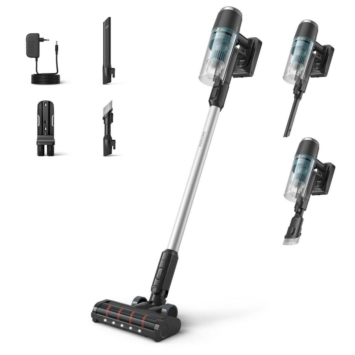EUR Philips 3000 series XC3031 Tyčový vysávač Batériový Suchý Bezvreckový Čierna, Modrá