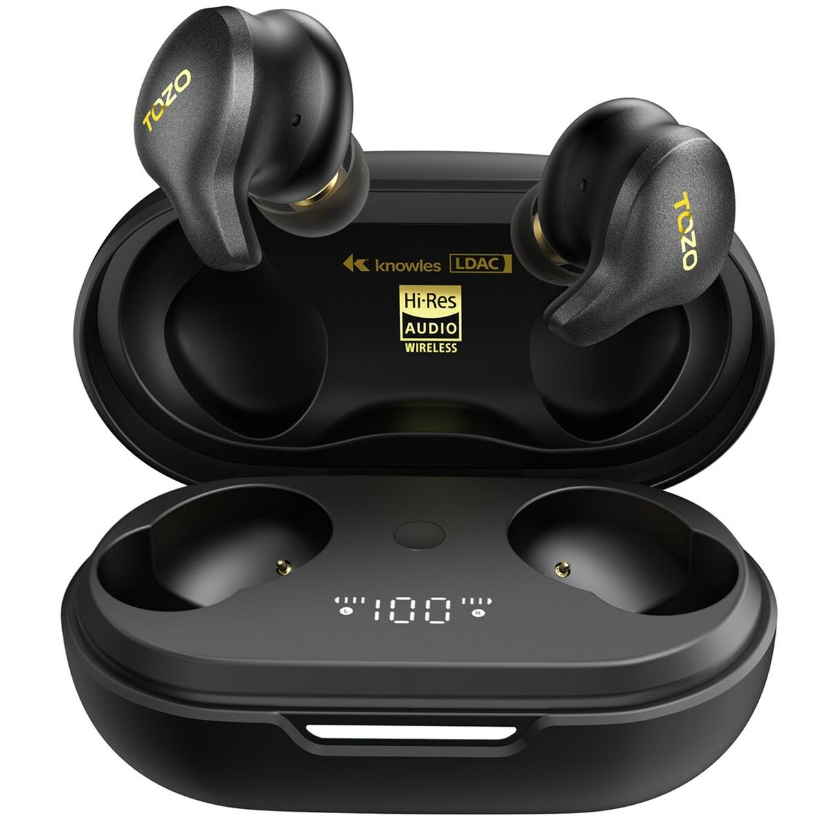 Bezdrôtové stereo (TWS) slúchadlá do uší TOZO Golden X1, USB-C, čierne