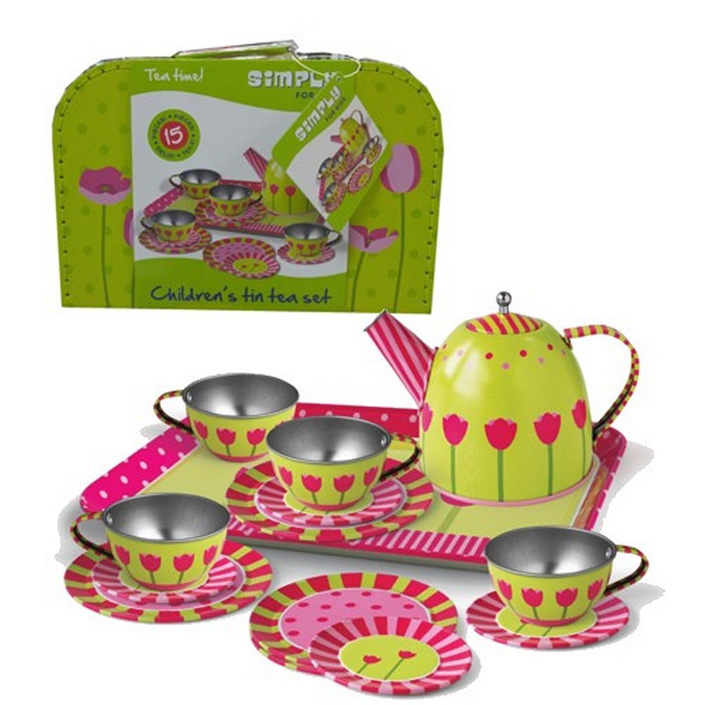 Simply for Kids Jednoducho pre deti Cínový tulipánový čajový set v kufri