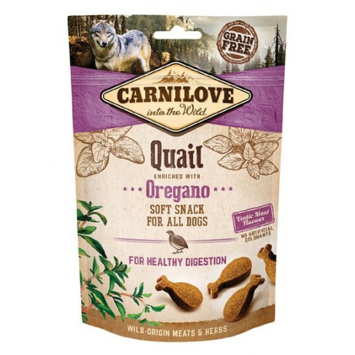 CARNILOVE Semi-Moist Snack Quail &amp; Oregano - Psí maškrta s prepelicou a oreganom - 200 g