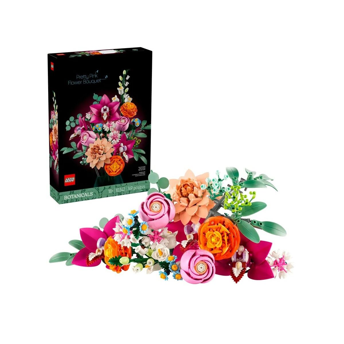 Lego LEGO ICONS 10342 Botanická zbierka – Krásna ružová kytica kvetov
