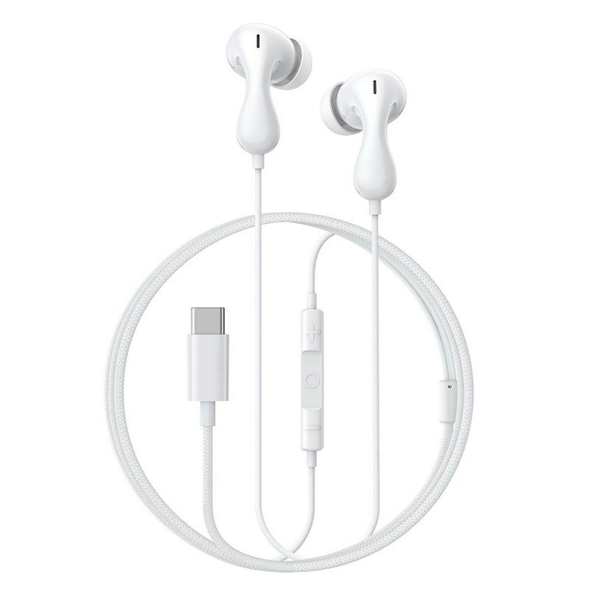 Slúchadlá Baseus Encok CZ20, káblové, do uší, na volania/hudbu, USB-C, biele