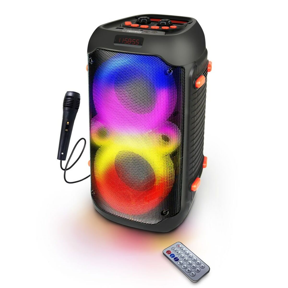 Esperanza EP156 BT FM LED RGB karaoke reproduktor čierny 20W