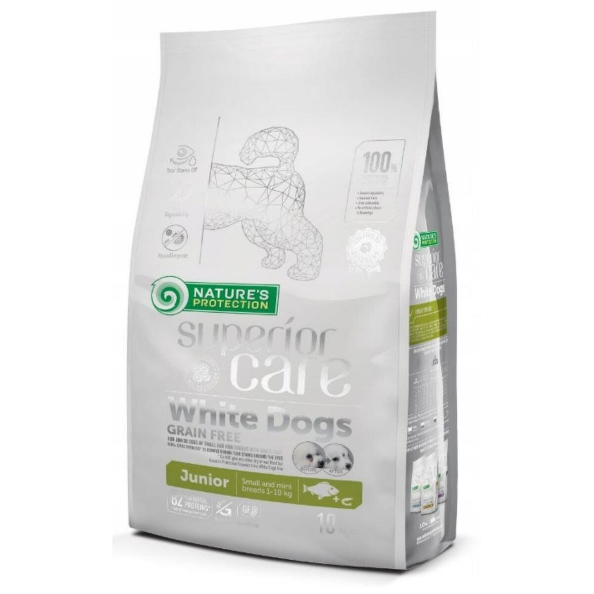 NATURE'S PROTECTION NATURE&#039;S PROTECTION Superior Care White Dogs Grain Free Junior Small Białoryba - suché krmivo pre št