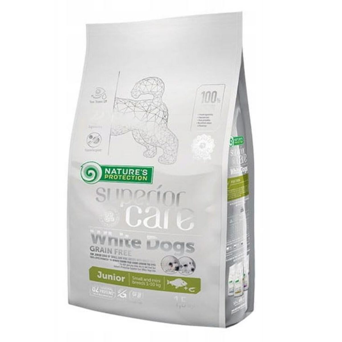 NATURE'S PROTECTION NATURE&#039;S PROTECTION Superior Care White Dogs Grain Free Junior Small Białoryba - suché krmivo pre št