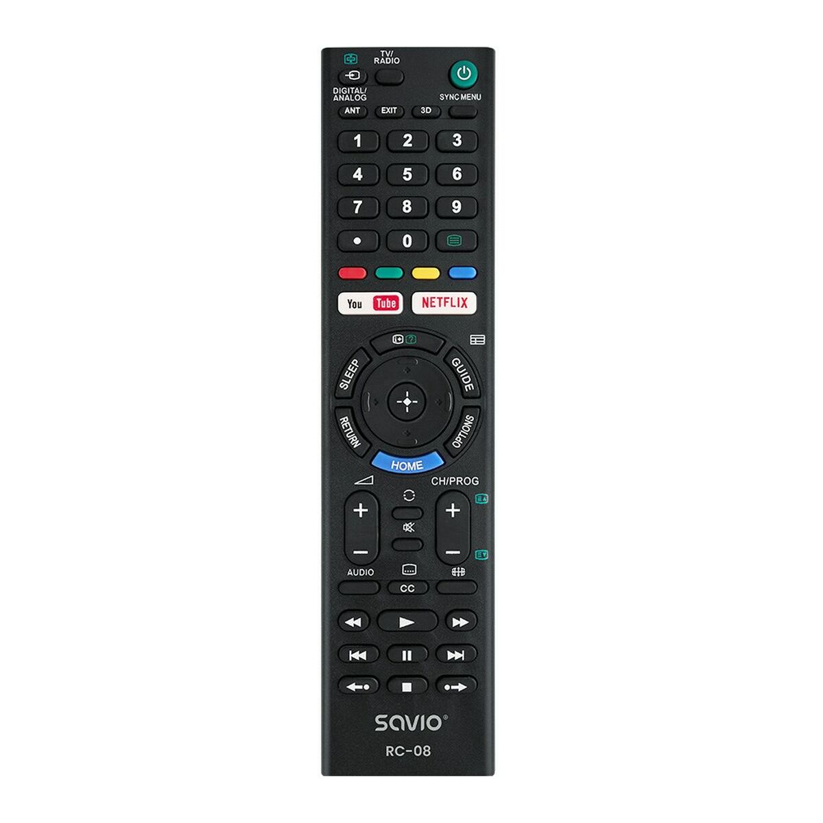 SAVIO Diaľkové ovládanie Savio RC-08 Tlačidlá pre televízor