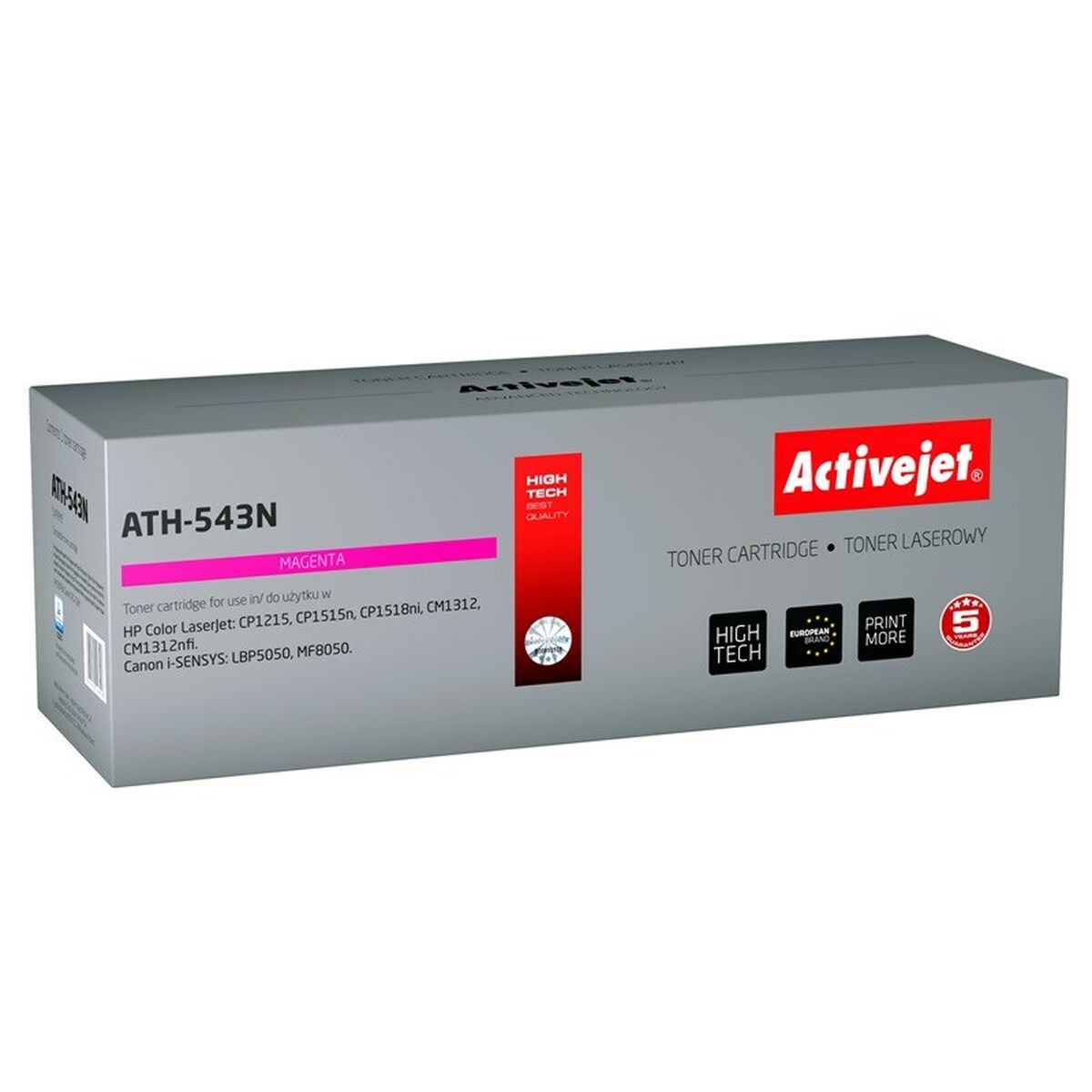 Toner Activejet ATH-543N (náhrada za HP 125A CB543A Canon CRG-716M; Supreme; 1600 strán; magent