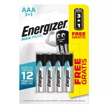Mikrotužkové batérie MAX Plus - 4x AAA - 3 + 1 zadarmo - Energizer