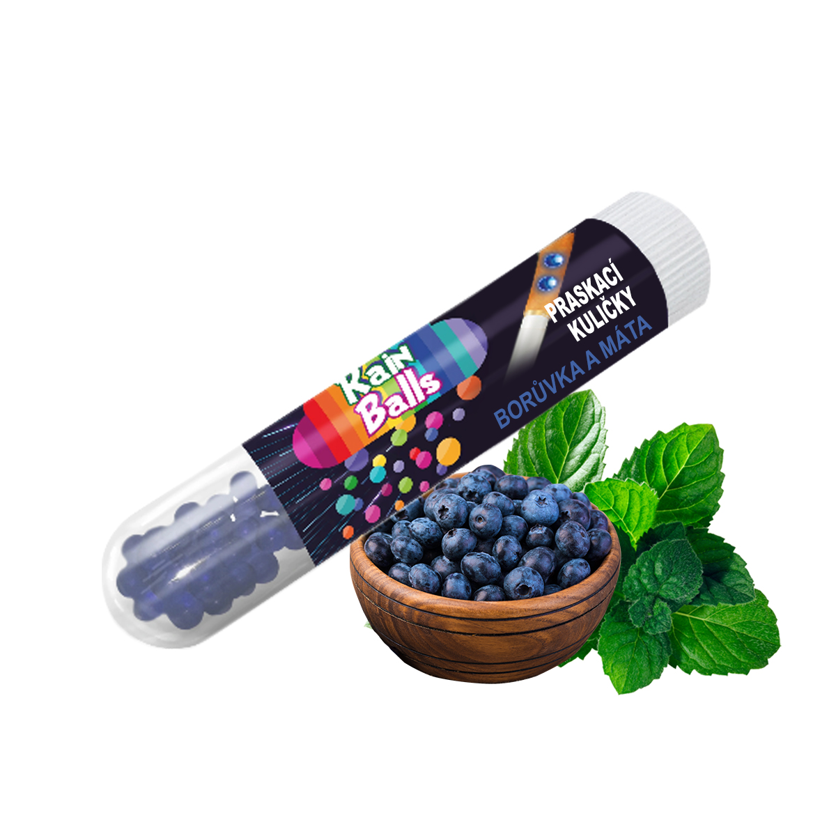 Mr. Blast Praskací kuličky RainBalls - Borůvka a máta +- 21 ks