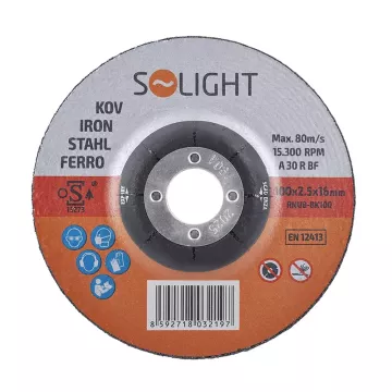 Csiszolókorong acélhoz - RNUB-BK100 - 100 x 2,5 x 16 mm - Solight