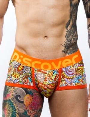 Boxeri din bumbac Discover Shoom Orange Sexytrunk, 1 perechi, mărimea XL Boxeri din bumbac Discover Shoom Orange Sexytrunk, 1 perechi, mărimea XL