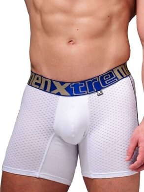 Pánské boxerky Xtremen Cotton Mesh Sports Boxer White, Velikost oblečení M Pánské boxerky Xtremen Cotton Mesh Sports Boxer White, Velikost oblečení M