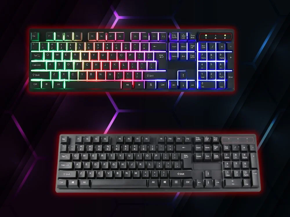VERK Herní klávesnice KR-6300 s LED podsvícením