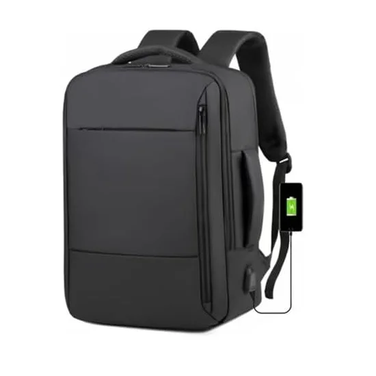 AFF Moderní batoh s USB portem - černý