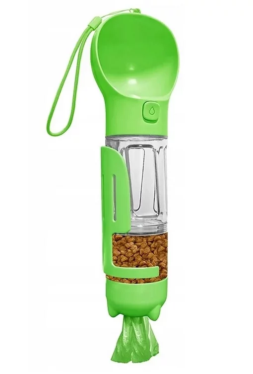 Zaparkorun Přenosný dávkovač vody a krmiva pro domácí mazlíčky - 300 ml - zelený