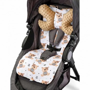 Podložka do kočárku Basic Sensillo z Minky polštářkem béžová Podložka do kočárku Basic Sensillo z Minky polštářkem béžová