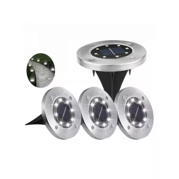 4 kusy solárnych diskov na záhradu - 8 LED