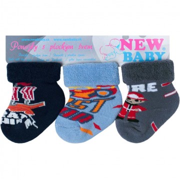 Dojčenské froté ponožky New Baby farebné - 3ks Dojčenské froté ponožky New Baby farebné - 3ks