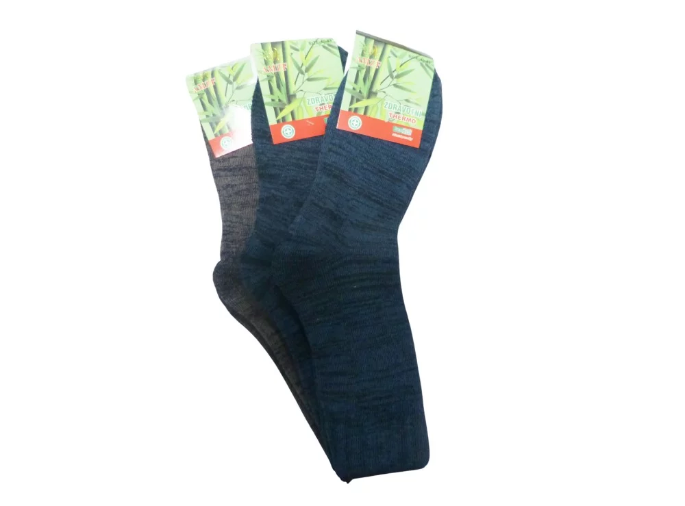 Pánské bambusové zdravotní termo ponožky - 3 páry - AMZF PA-6625 - 44-47