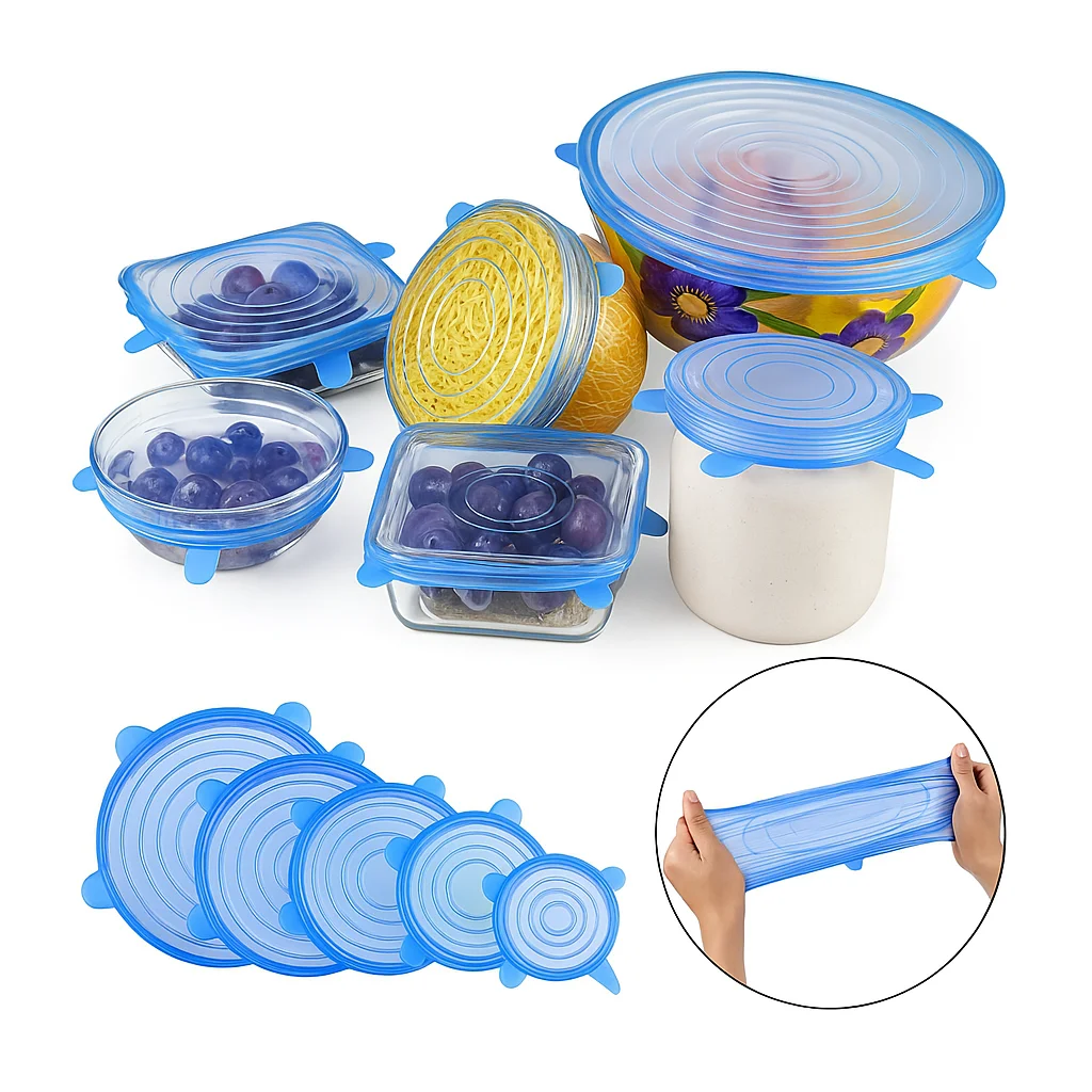 Zaparkorun Silikonová víčka na nádoby - 6 ks