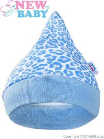 Kojenecká čepička New Baby Leopardík modrá Kojenecká čepička New Baby Leopardík modrá